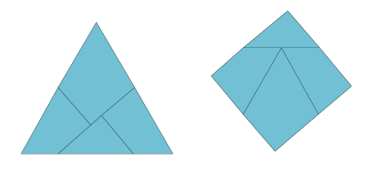 turn a triangle into a square